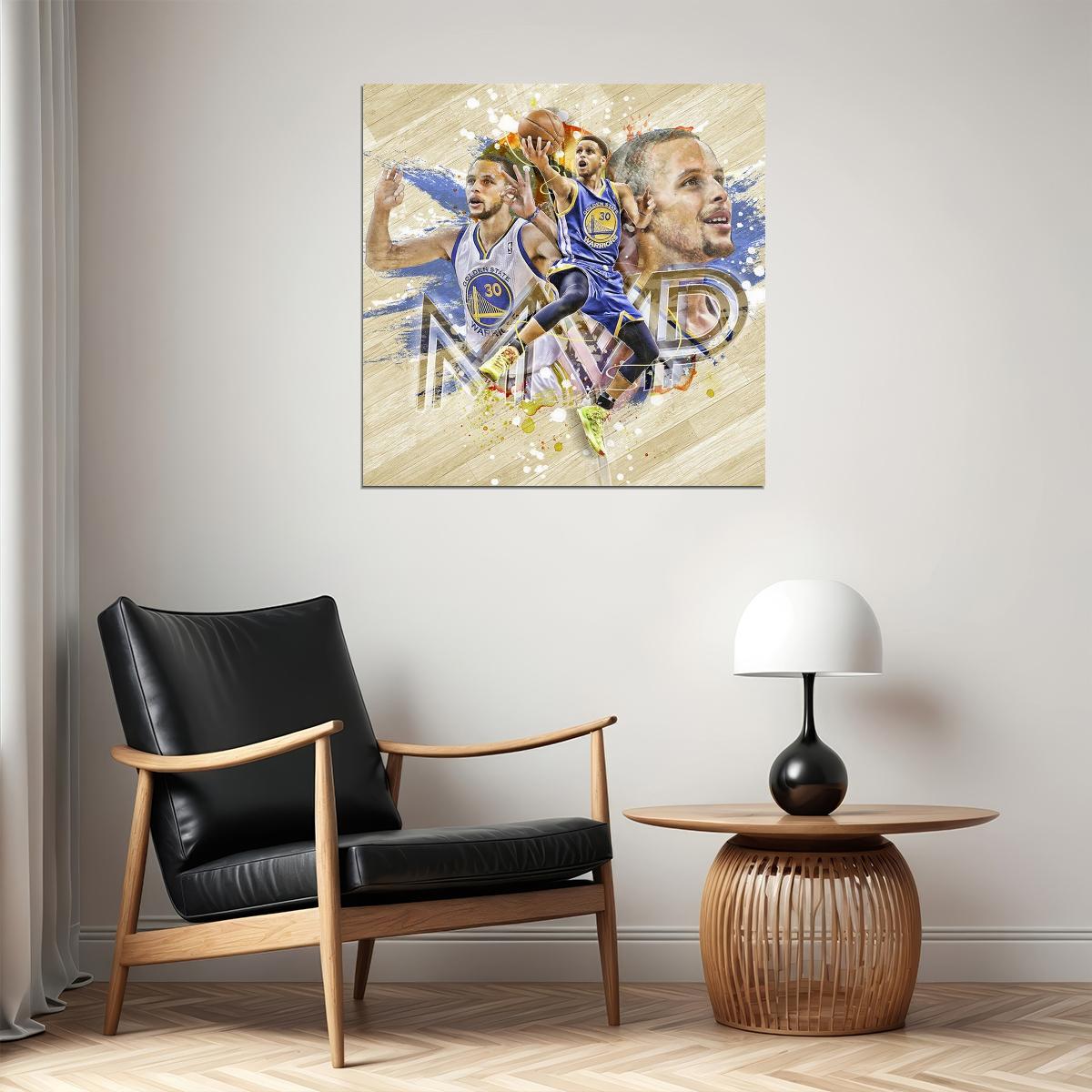 Stephen Curry Nba Basketball Poster Famous Player Motivational Sport Print