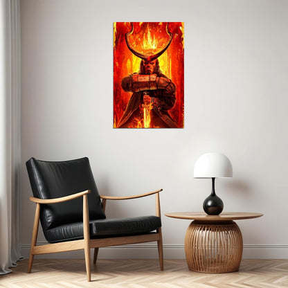 Hellboy Movie Poster Dark Horse Comics Superhero Film Wall Art Print