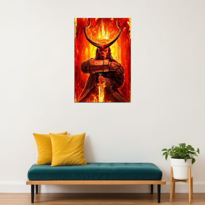 Hellboy Movie Poster Dark Horse Comics Superhero Film Wall Art Print