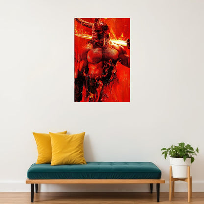 Hellboy Movie Poster Dark Horse Comics Superhero Film Wall Art Print