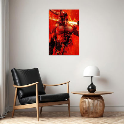 Hellboy Movie Poster Dark Horse Comics Superhero Film Wall Art Print