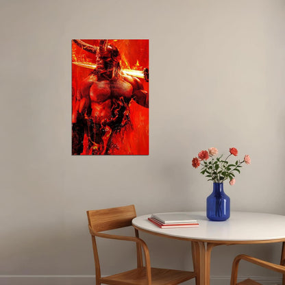 Hellboy Movie Poster Dark Horse Comics Superhero Film Wall Art Print