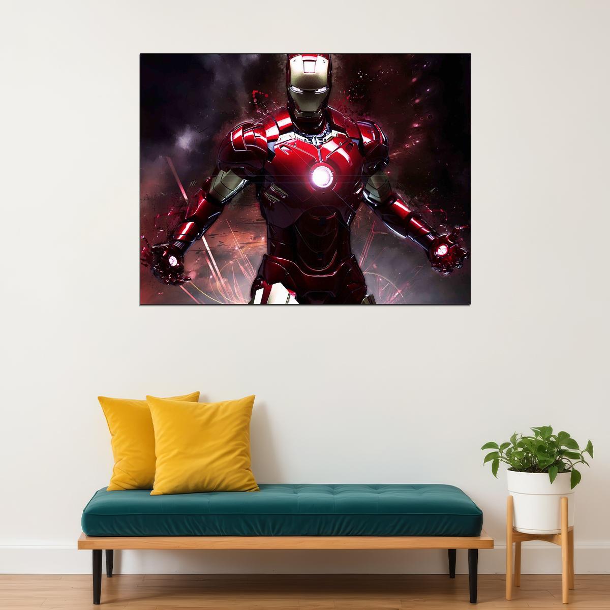 Iron Man Movie Poster Marvel Comics Superhero Wall Art Film Print