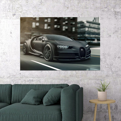 Bugatti Poster Luxury Sports Car Wall Art Supercar Print