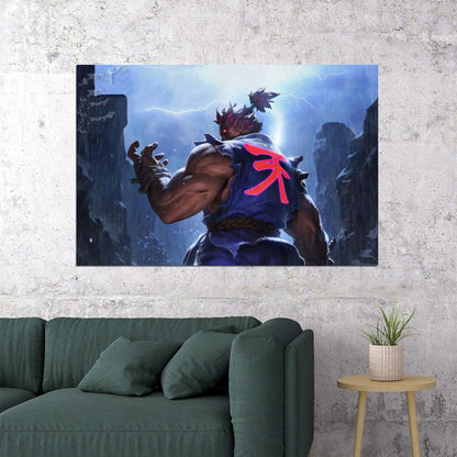 Street Fighter Akuma Fighting Video Game Poster Gamer Wall Art