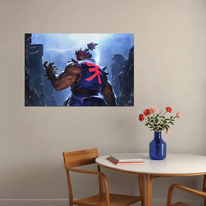 Street Fighter Akuma Fighting Video Game Poster Gamer Wall Art