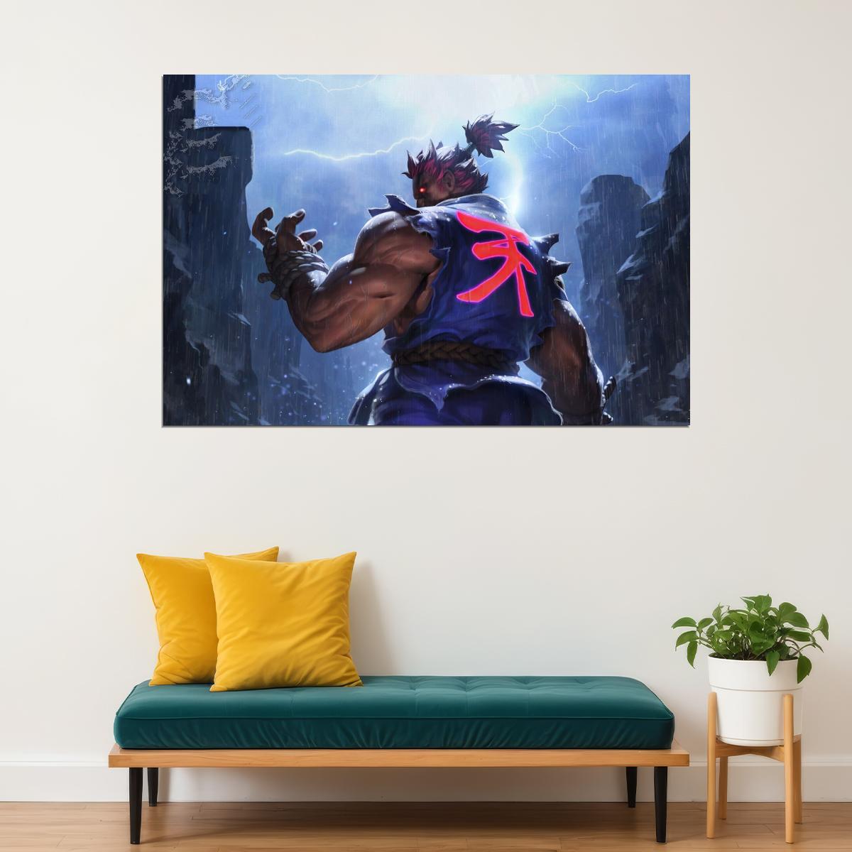 Street Fighter Akuma Fighting Video Game Poster Gamer Wall Art