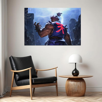 Street Fighter Akuma Fighting Video Game Poster Gamer Wall Art