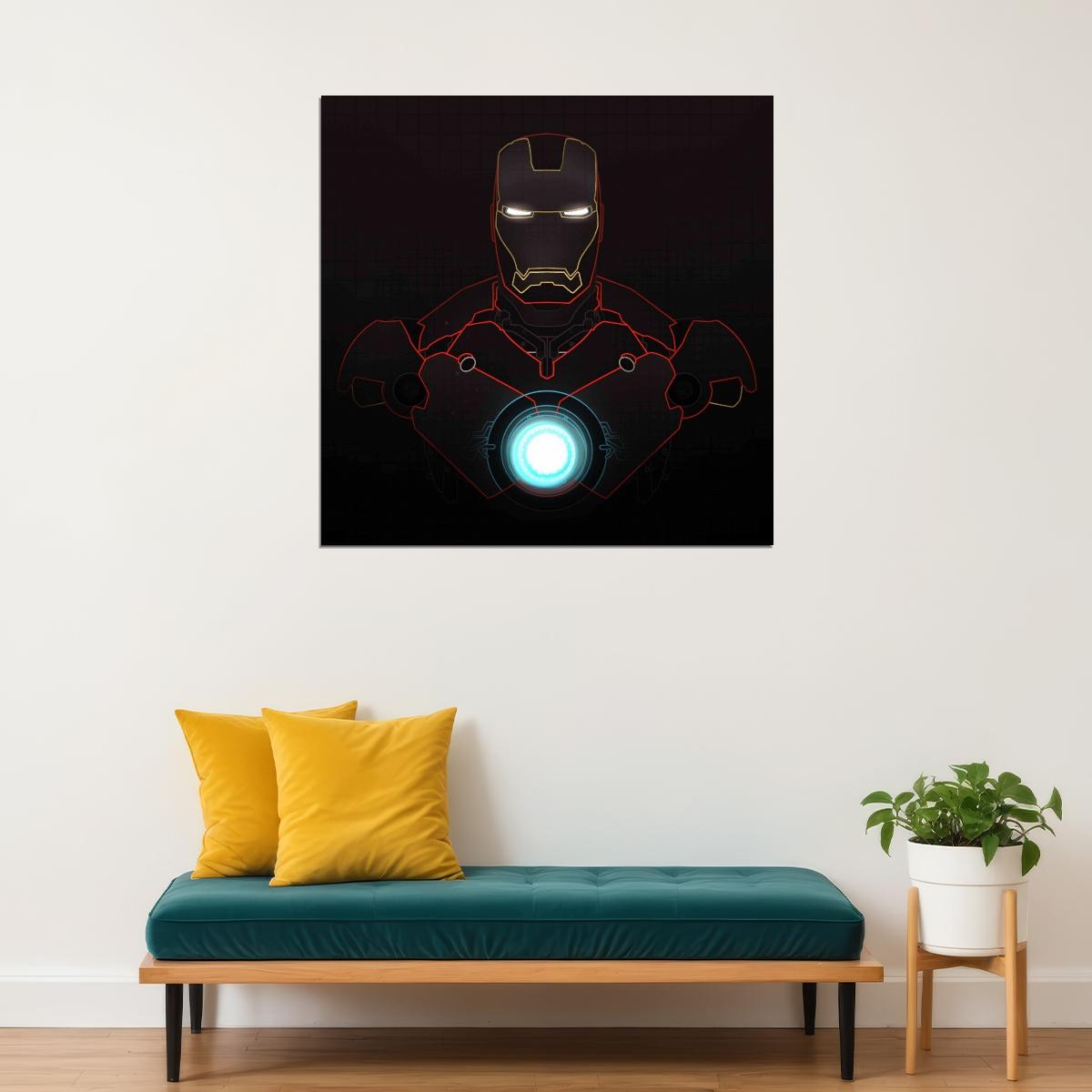 Iron Man Movie Poster Marvel Comics Superhero Wall Art Film Print