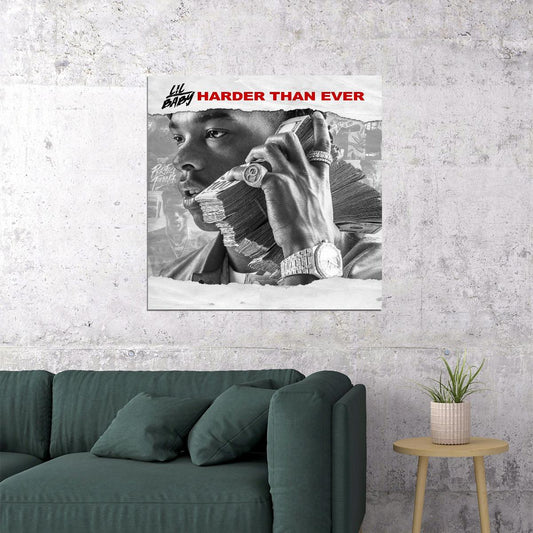Lil Baby Harder Than Ever Album Cover Art Rap Wall Print - xonomax