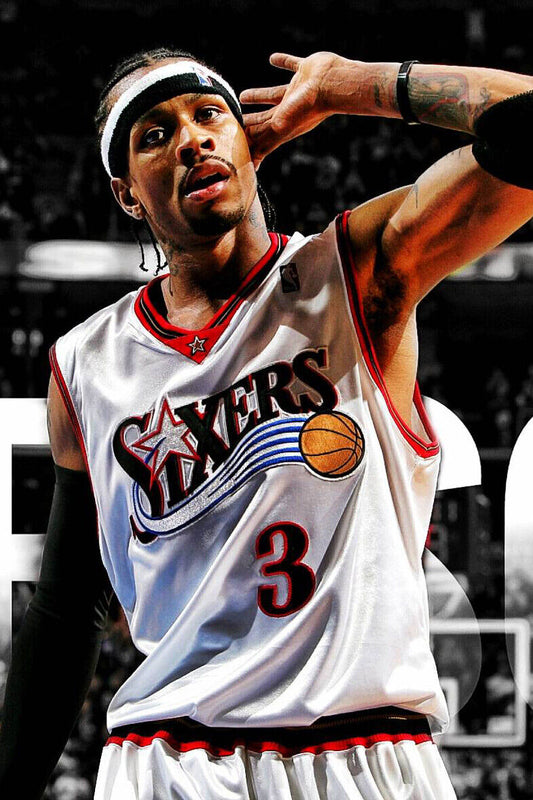 Allen Iverson Basketball Poster Nba Legend Wall Art Philadelphia 76ers Sports Print