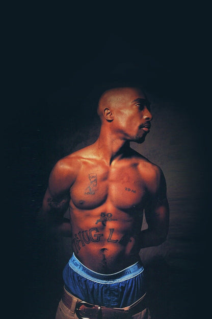 Tupac Shakur 2pac Poster Iconic Rap Music Legend Wall Art Hip Hop Artist Inspirational Print