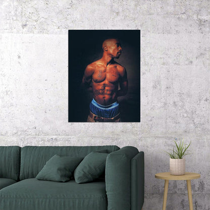 Tupac Shakur 2pac Poster Iconic Rap Music Legend Wall Art Hip Hop Artist Inspirational Print