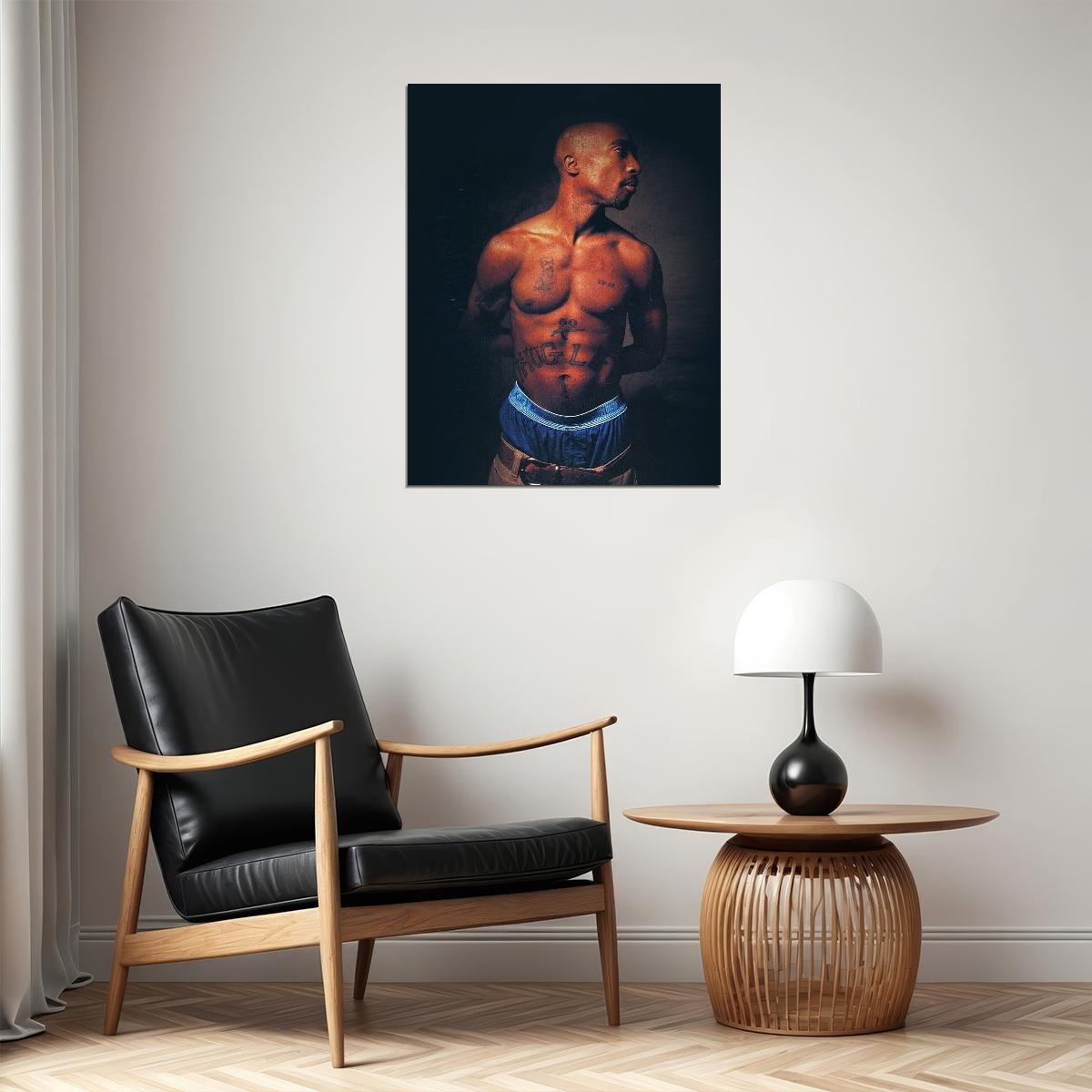 Tupac Shakur 2pac Poster Iconic Rap Music Legend Wall Art Hip Hop Artist Inspirational Print
