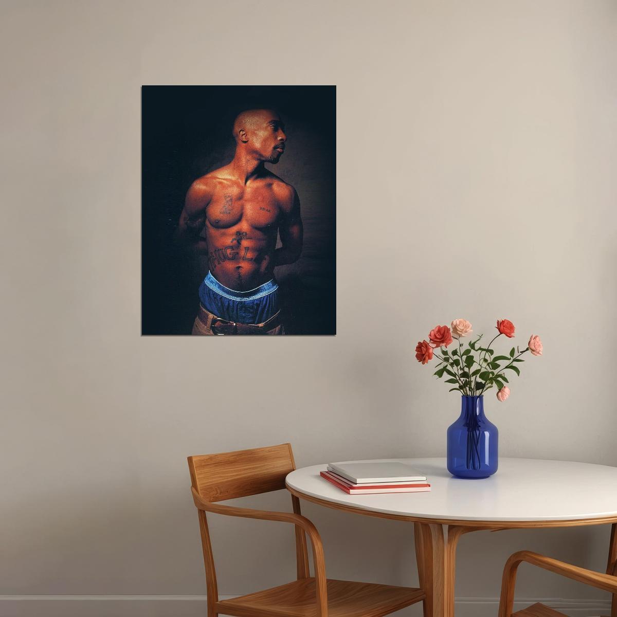 Tupac Shakur 2pac Poster Iconic Rap Music Legend Wall Art Hip Hop Artist Inspirational Print