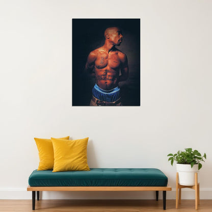 Tupac Shakur 2pac Poster Iconic Rap Music Legend Wall Art Hip Hop Artist Inspirational Print