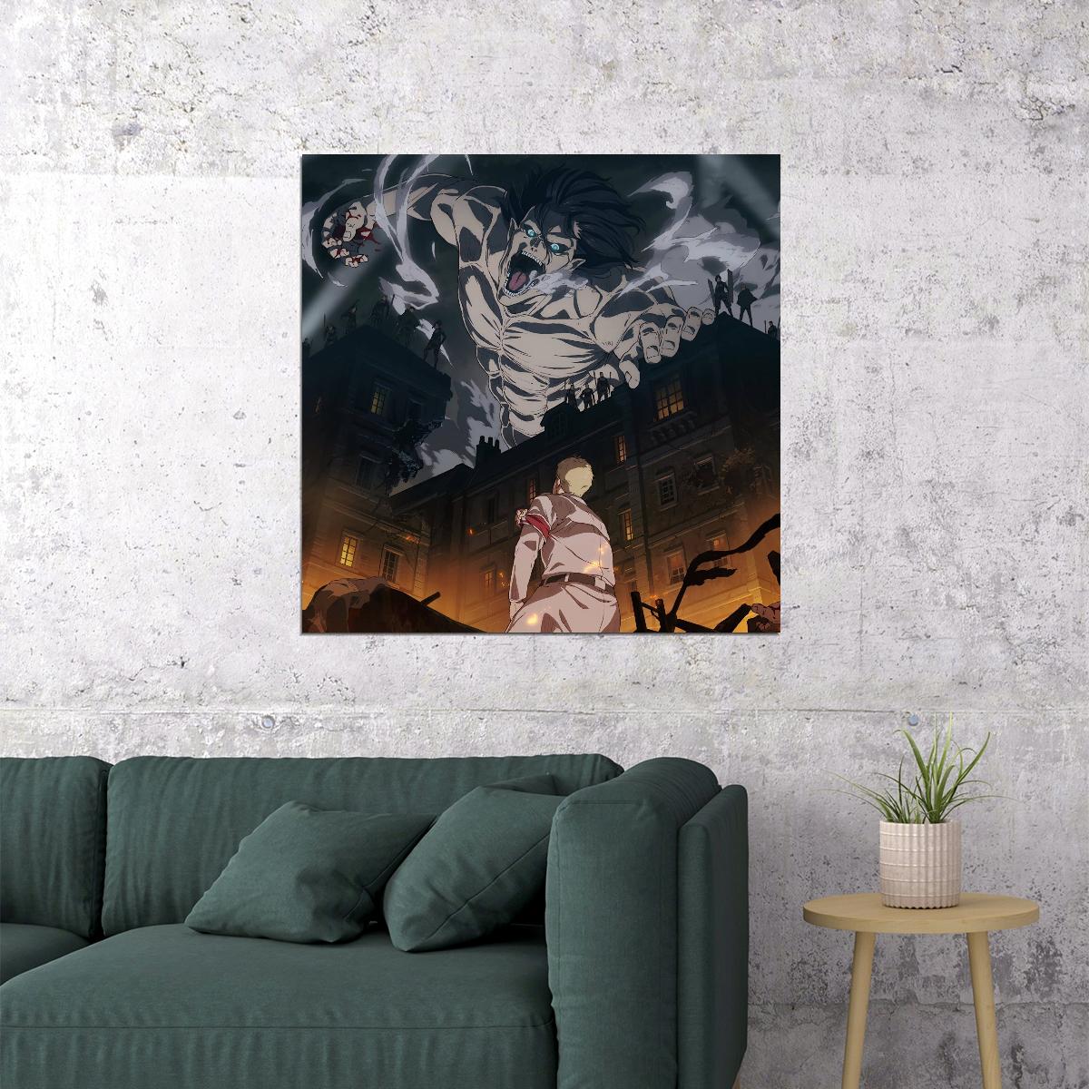 Attack On Titan Anime Poster Japanese Animation Wall Art Manga Series Print