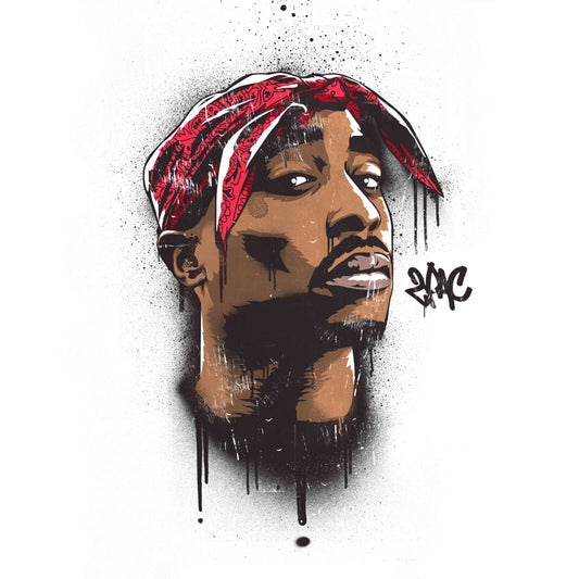 Tupac Shakur 2pac Poster Iconic Rap Music Legend Wall Art Hip Hop Artist Inspirational Print