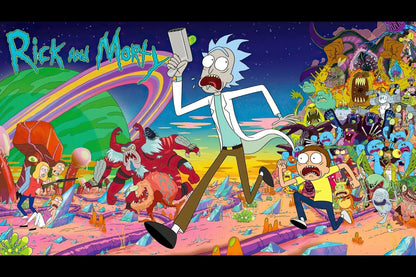 Rick And Morty Tv Series Movie Poster Animated Cartoon Wall Art