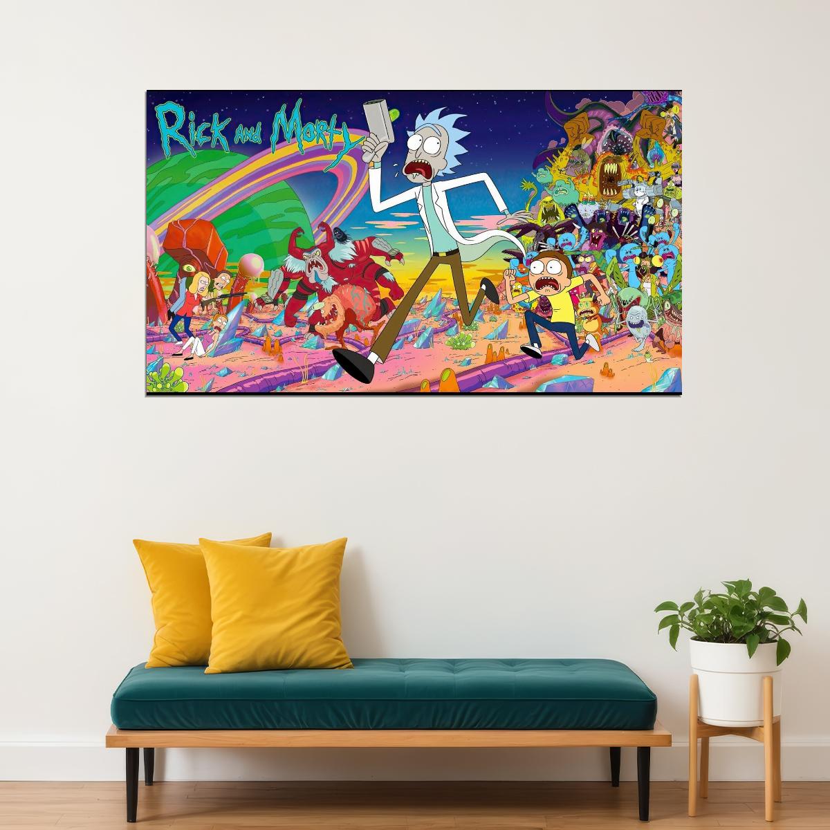 Rick And Morty Tv Series Movie Poster Animated Cartoon Wall Art