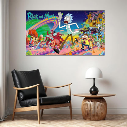 Rick And Morty Tv Series Movie Poster Animated Cartoon Wall Art