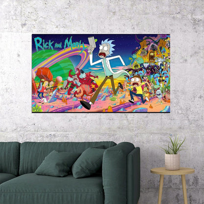 Rick And Morty Tv Series Movie Poster Animated Cartoon Wall Art