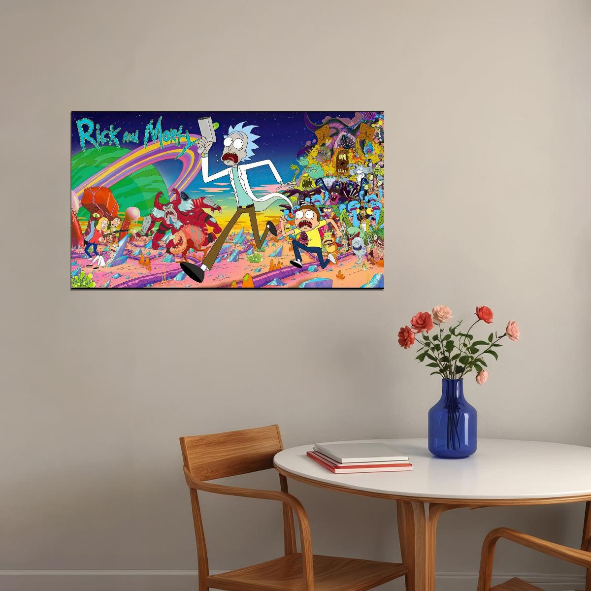 Rick And Morty Tv Series Movie Poster Animated Cartoon Wall Art