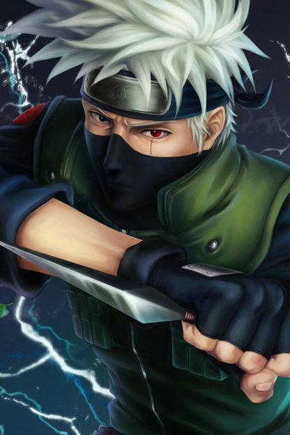 Naruto Kakashi Anime Poster Japanese Manga Art Wall Print