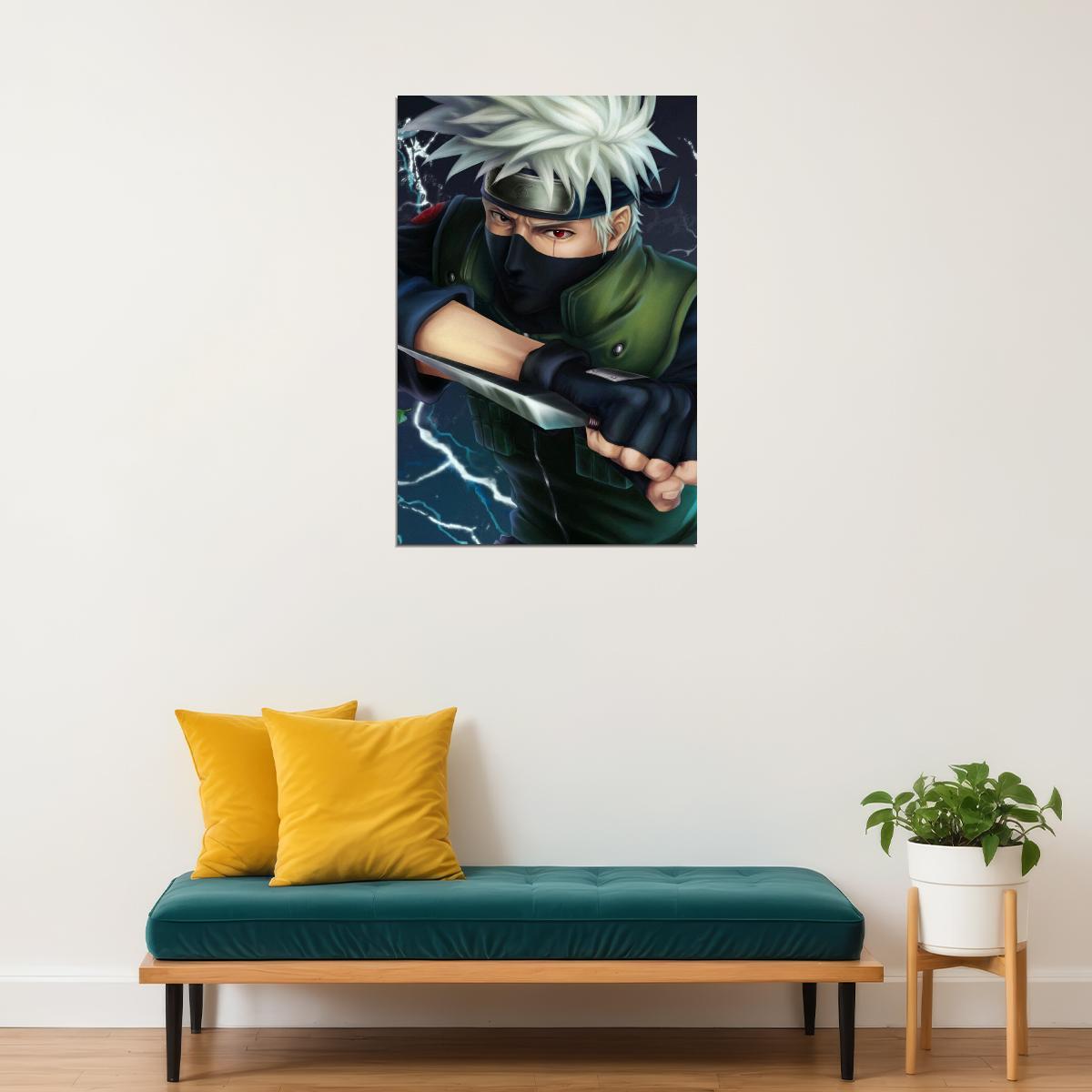 Naruto Kakashi Anime Poster Japanese Manga Art Wall Print