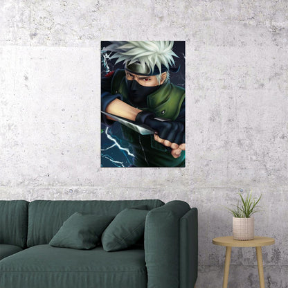 Naruto Kakashi Anime Poster Japanese Manga Art Wall Print