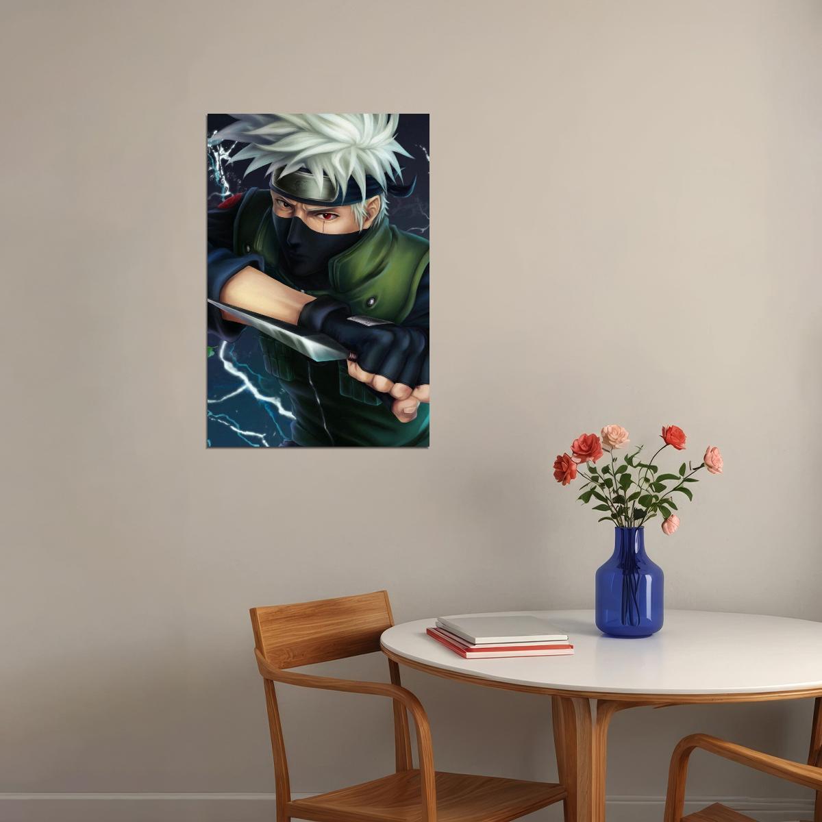 Naruto Kakashi Anime Poster Japanese Manga Art Wall Print