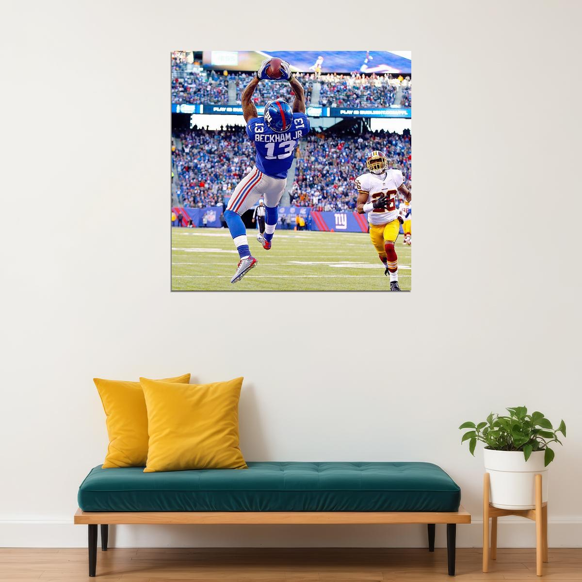 Odell Beckham Jr. Poster Nfl Football Player Wall Art Motivational Sports Print