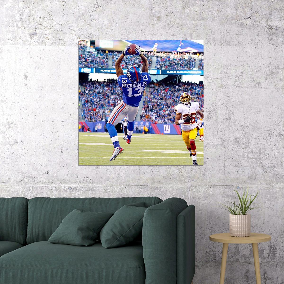 Odell Beckham Jr. Poster Nfl Football Player Wall Art Motivational Sports Print