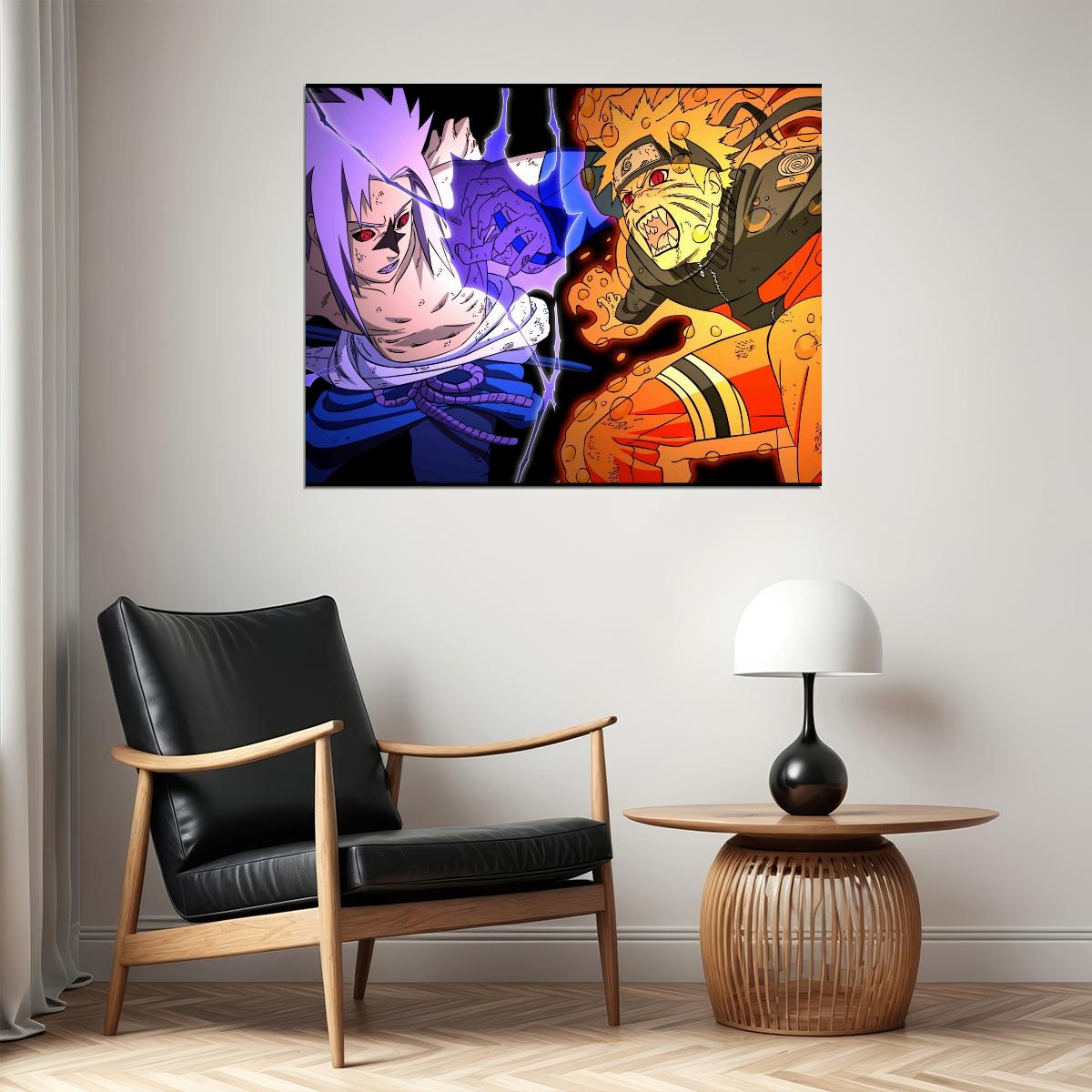 Naruto Sasuke Anime Poster Japanese Manga Art Wall Print