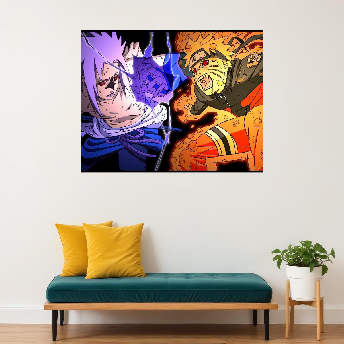 Naruto Sasuke Anime Poster Japanese Manga Art Wall Print