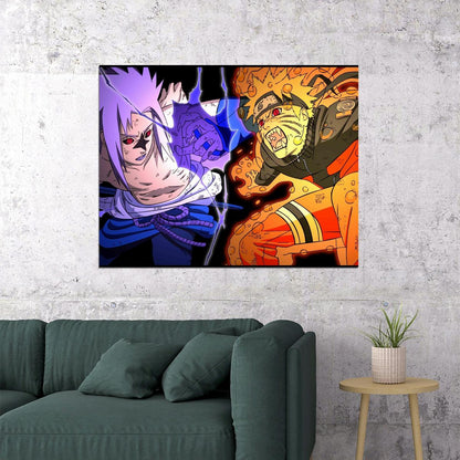 Naruto Sasuke Anime Poster Japanese Manga Art Wall Print