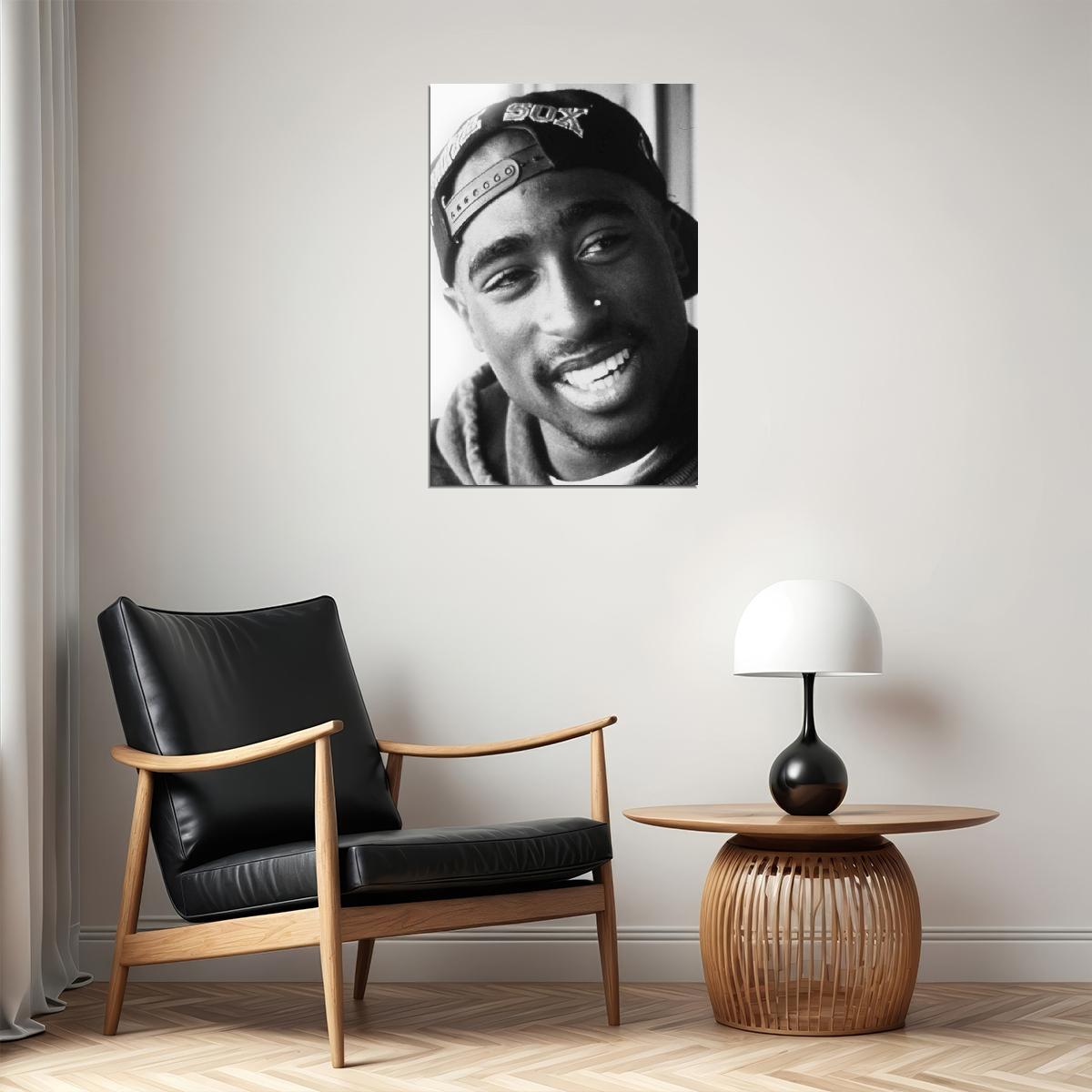 Tupac Shakur 2pac Poster Iconic Rap Music Legend Wall Art Hip Hop Artist Inspirational Print