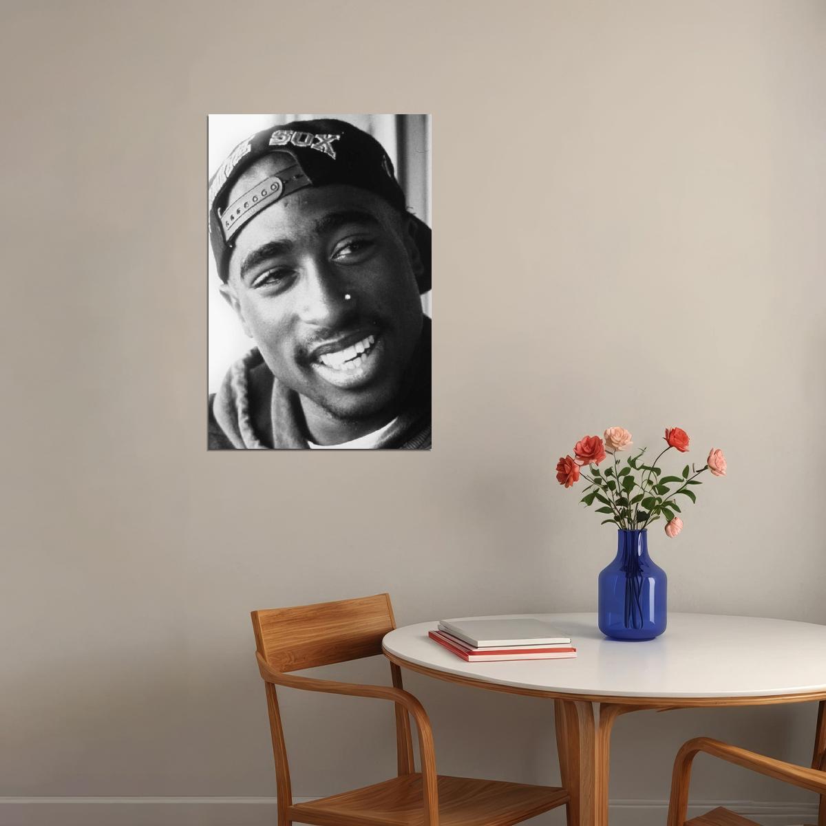 Tupac Shakur 2pac Poster Iconic Rap Music Legend Wall Art Hip Hop Artist Inspirational Print