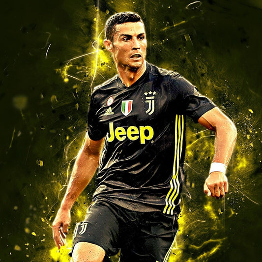 Cristiano Ronaldo Football Poster Soccer Superstar Wall Art Motivational Sports Print