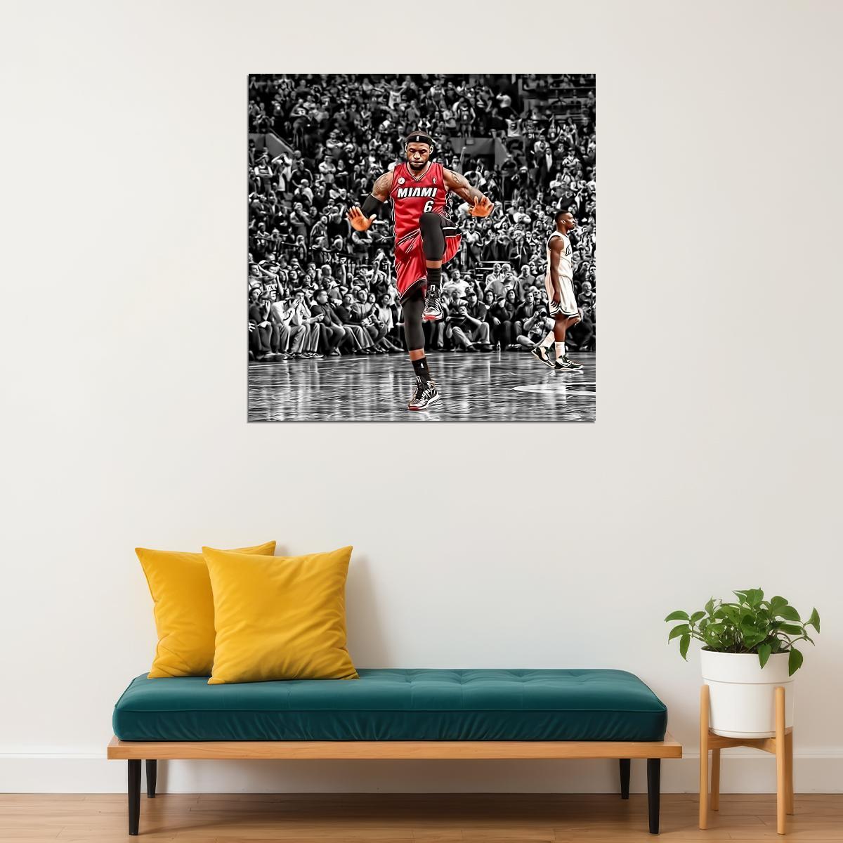 Lebron James Poster Famous Basketball Player Motivational Sports Print