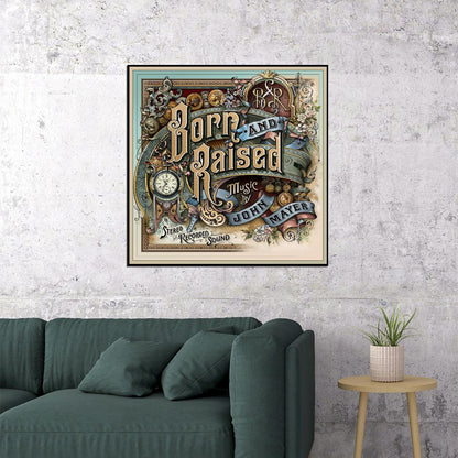 John Mayer Born And Raised Album Cover Art Music Poster Pop Rock Wall Art