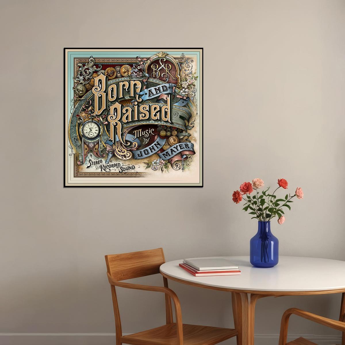 John Mayer Born And Raised Album Cover Art Music Poster Pop Rock Wall Art