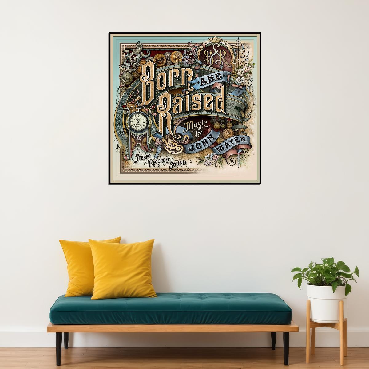 John Mayer Born And Raised Album Cover Art Music Poster Pop Rock Wall Art