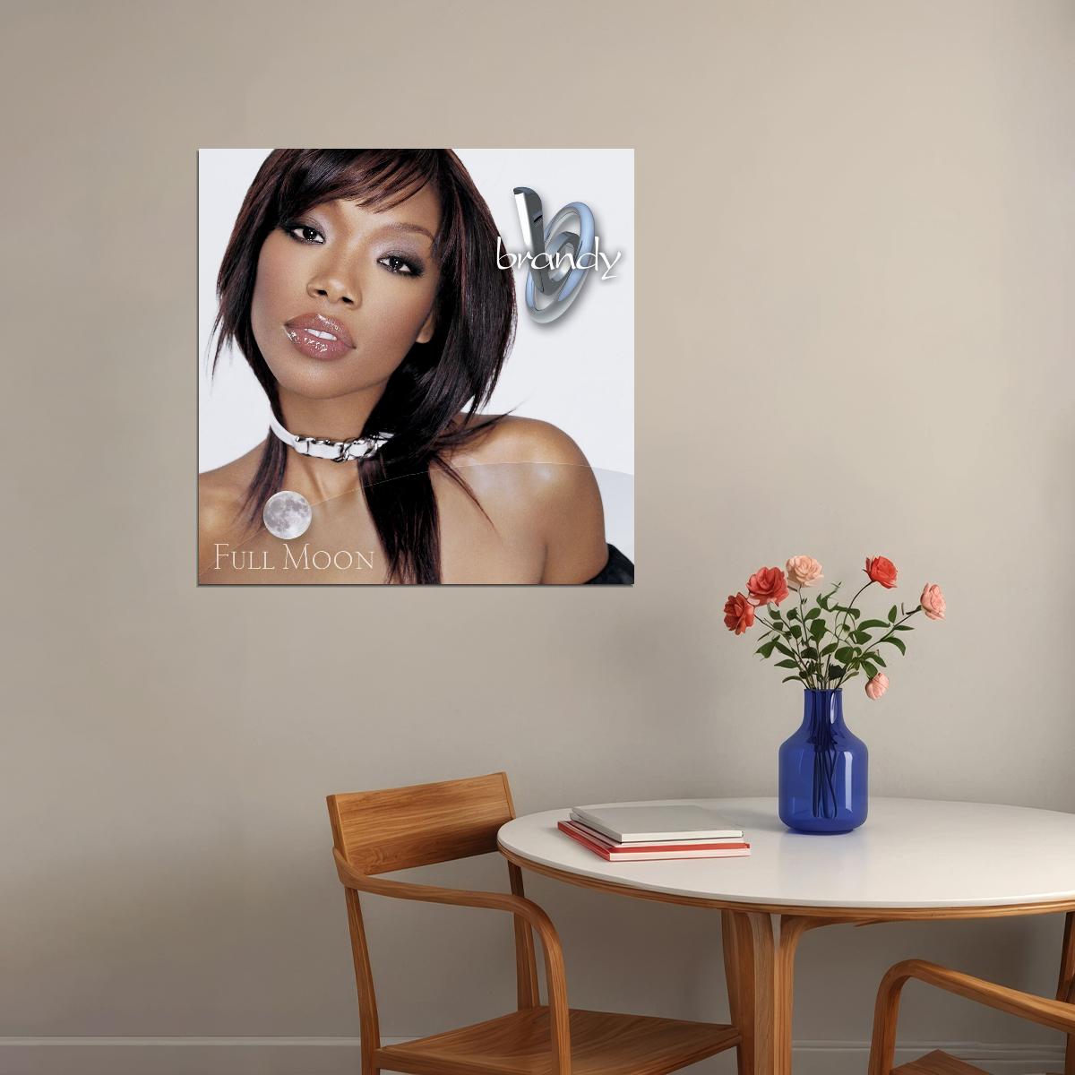 Brandy Full Moon Album Cover Art R&b Music Poster Singer Music Print