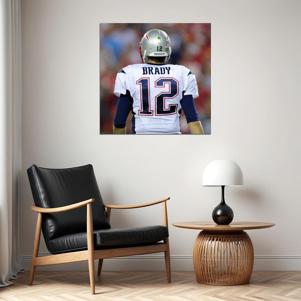 Tom Brady Nfl Football Poster Iconic Quarterback Star Art Inspirational Sports Print