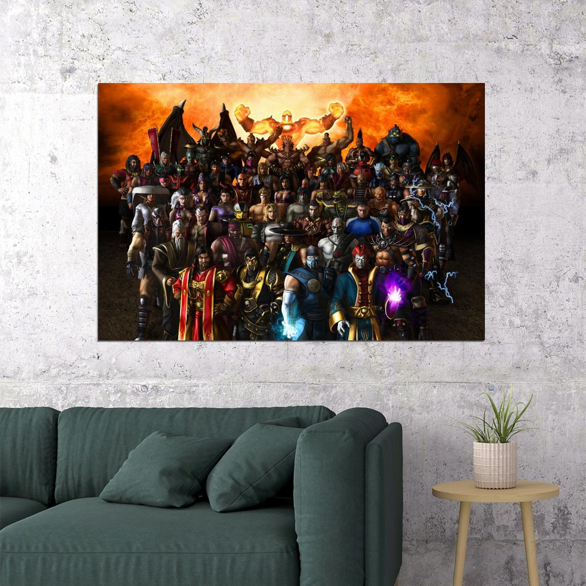 Mortal Kombat Characters Video Game Poster Gamer Wall Art Print