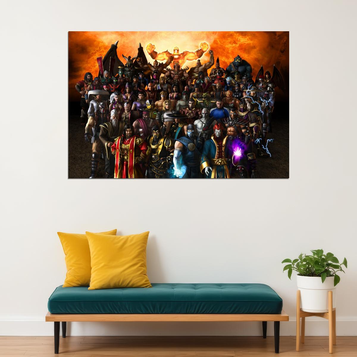 Mortal Kombat Characters Video Game Poster Gamer Wall Art Print