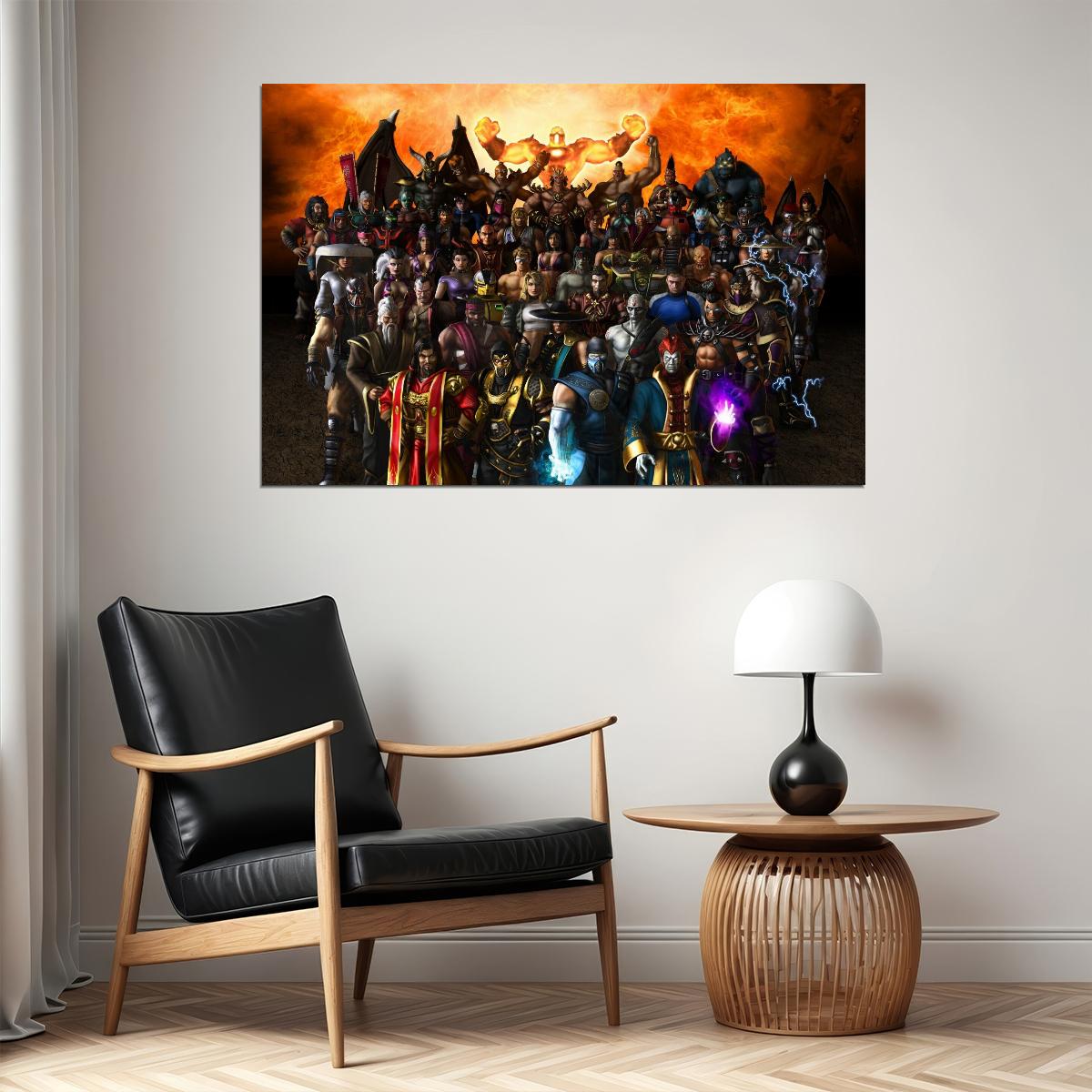 Mortal Kombat Characters Video Game Poster Gamer Wall Art Print