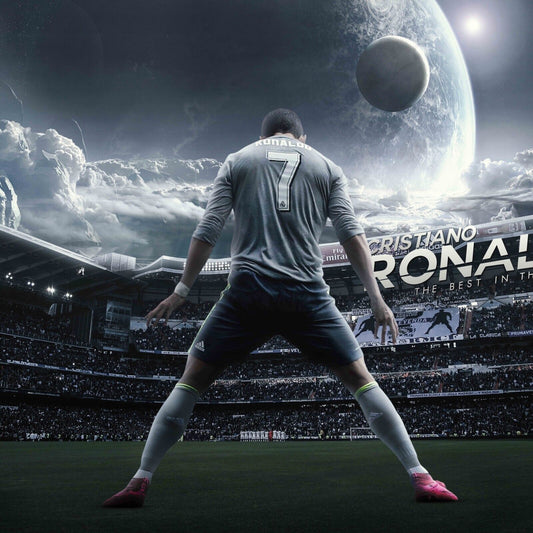 Cristiano Ronaldo Football Poster Soccer Superstar Wall Art Motivational Sports Print