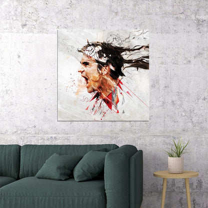 Roger Federer Tennis Poster Famous Player Motivational Sports Print